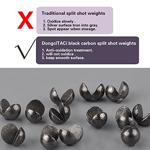 Dongcitaci Split Shot Fishing Weights Sinkers Round Removable Sinkers Assortment Black Lead Fly Fishing Tackle Accessories, Fishing Gifts For Men, 142 Pcs, Small. #TOP3