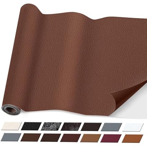 Leather Repair Patch - 16 * 60 Inch Self Adhesive Leather Repair Patch,Strong Adhesion Leather Patches for Furniture, Quick Repair Leather Patch for Couch,Car Seat, Sofa,Handbag (Light Brown) Cover