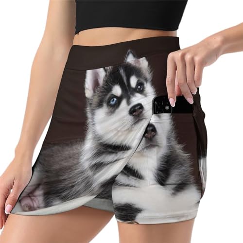 Jupe de tennis avec short pour femme Husky idéale pour le golf et le running