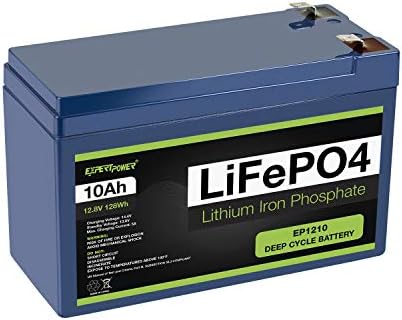 ExpertPower 12V 10Ah Lithium LiFePO4 Deep Cycle Rechargeable Battery | 2500-7000 Life Cycles & 10-Year Lifetime | Built-in BMS