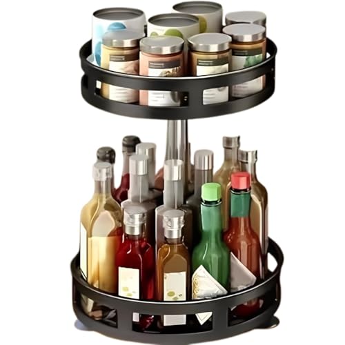 Organizador Giratório 360 Graus Multiuso - Bandeja Rotativa para Cozinha, Despensa, Banheiro e Escritório - Compacto, Versátil e Prático para Organização do Dia a Dia - MJ BRANDS