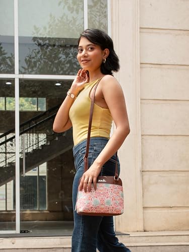 Image of ZOUK Printed Vegan Leather Out Of Office Sling Bag With Adjustable Strap For Women's Girls