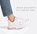 LUCKY STEP Women's Air Cushion Sneakers Rhinestone Fashion Running Gym Jogging Casual Sparkly Arch Support Walking Shoes (White/Pink,7 US)