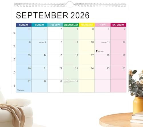Bureaukalender 2026 - wekelijkse maandplanner met notities