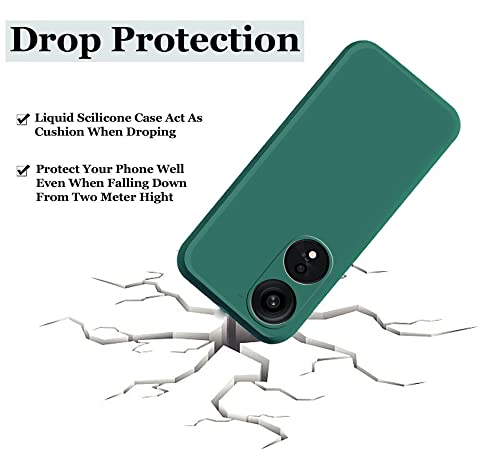 Image of A rtistque Liquid Silicone Back Cover Case for Oppo A1 Pro Matte Shockproof TPU Soft Flexible with Camera Protection - Green
