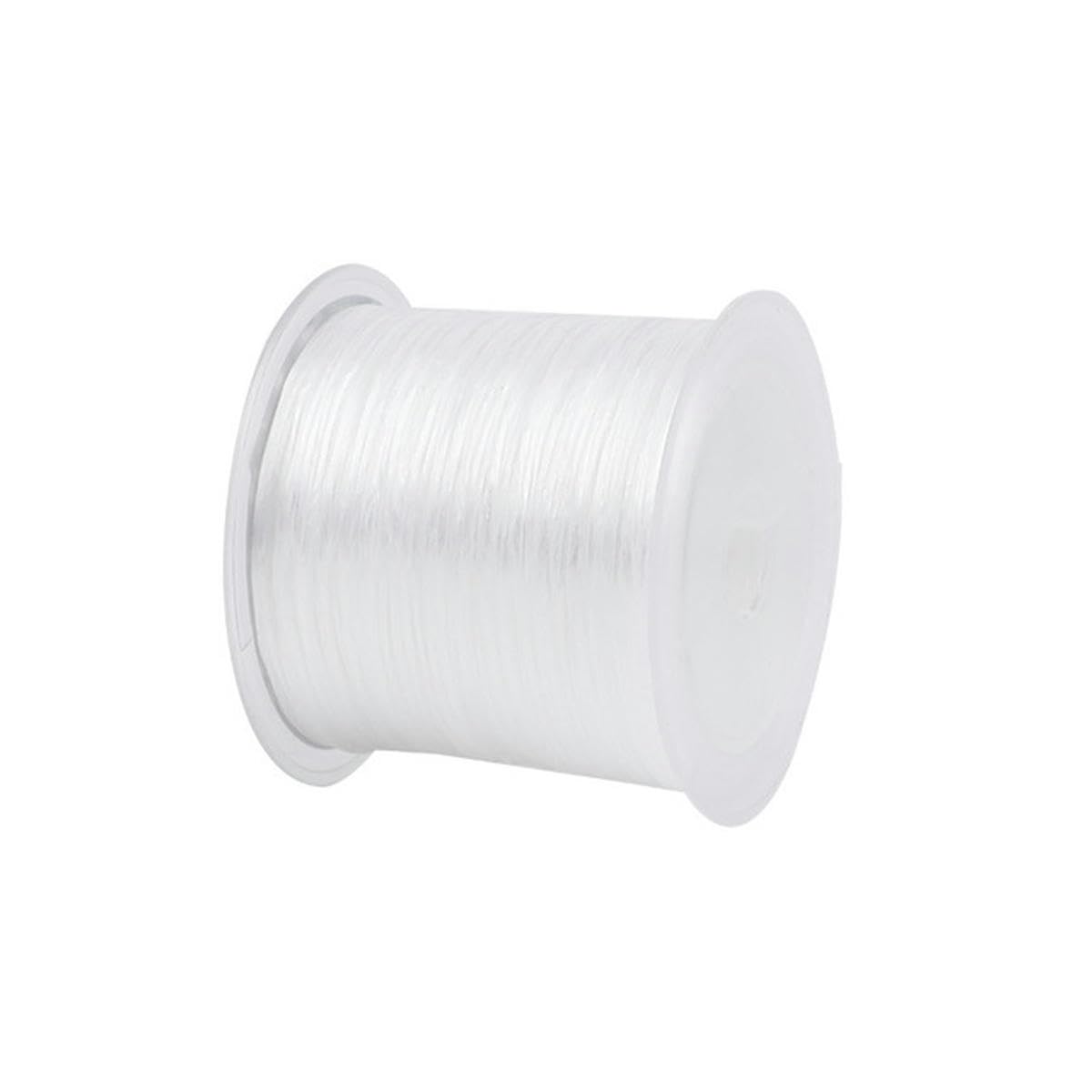 50–500 Yards hochelastische Perlenschnur, transparent, elastisch für die Herstellung von Armbändern, elastisches Band für Nähzubehör, Armbänder, Perlen, weiß, 500 m