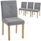 HOMCOM Pack de 4 Sillas de Comedor, Gris