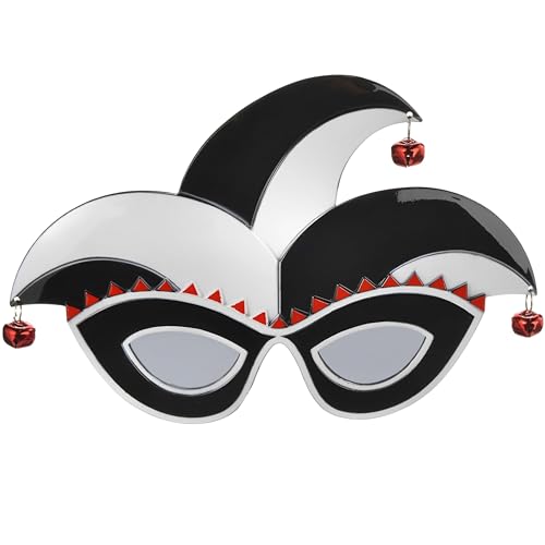 Red/Black Jester Fun Shades® - One-Size-Fits-All (1 Count) - Perfect for Quirky Gifts, Halloween, Parties & Festivals