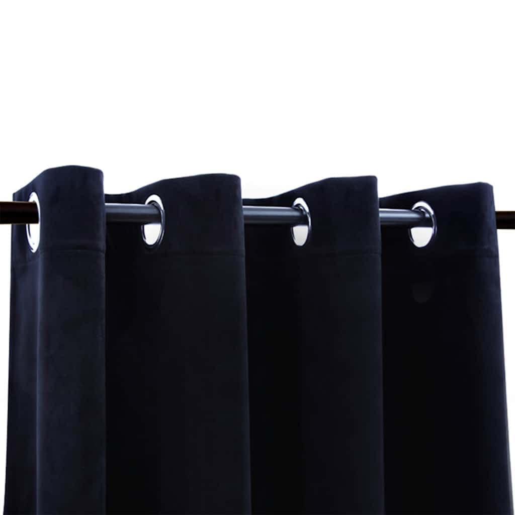 Tende Oscuranti Velluto Nero 140x175 cm, 2 Pezzi