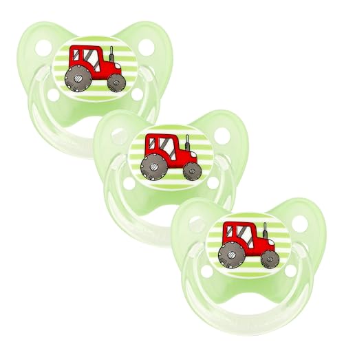 dentistar Set de 3 Chupetes Ortodónticos de Silicona – Talla 1, 0-6 meses – Chupete recien nacido previene la desalineación de los dientes – Libre de BPA – Tractor, Verde dentistar Set de 3 Chupetes Ortodónticos de Silicona – Talla 1, 0-6 meses – Chupete recien nacido previene la desalineación de los dientes – Libre de BPA – Tractor, Verde