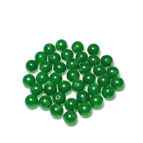 MJDCB Natural Green Jade Round Loose Beads for Jewelry Making DIY Bracelet Necklace (10mm) - Thumbnail 6
