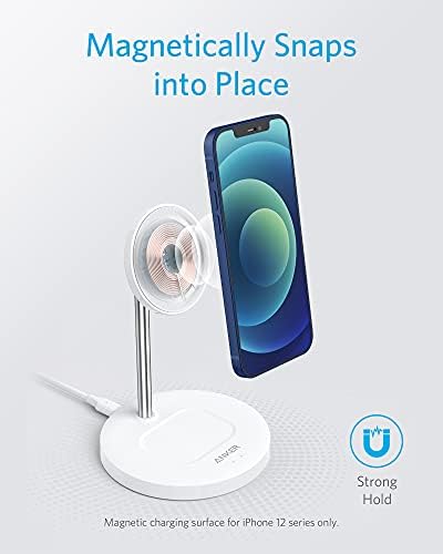 Anker Wireless Charging Stand, PowerWave 2-in-1 Magnetic Stand Lite with 5 ft USB-C Cable, Charging Stand Only for iPhone 13/13 Pro /13 Pro Max /13 Mini / 12/12 Pro and AirPods 2/Pro (No AC Adapter)