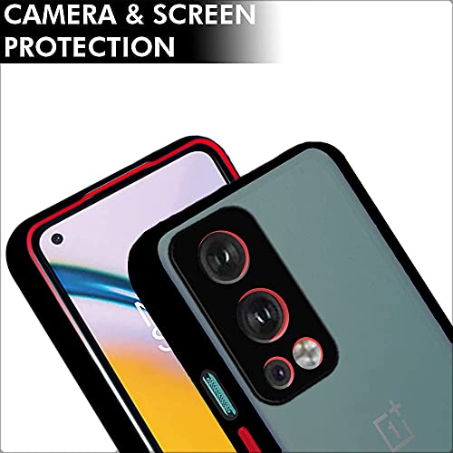 Image of TheGiftKart Hybrid Back Cover Case for OnePlus Nord 2 5G / OnePlus Nord 2 5G Pac-Man Edition | Smoked Matte Back | 360 Degree Protection | Protective Hard Back Cover Case (PC & TPU, Black Bumper)