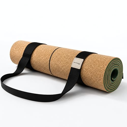 Cork Yoga Mat for Hot Yoga – Sweat Activated Non Slip Grip, 6MM Thick Workout & Fitness Exercise Mat for Men & Women with Alignment Lines, Premium Cork & TPE Yoga Mat for Pilates, Stretching & Home Gym – Rayforce