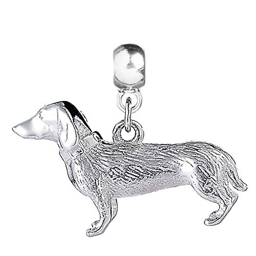 Charm de Teckel en Plata de Ley ML009-SS para Pulsera Deslizante