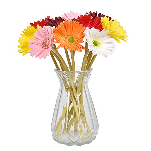 Martine Mall 12Pcs Multi Color Artificial Daisy Bouquet 12.6" Tall Fake Daisy Stems Multicolor Daisy Flower Bulk Gerbera Daisy Flower For Party Home Kitchen Garden Wedding Decorations #TOP7