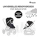 hauck Universal Kinderwagen Regenschutz 91 x 92 x 85 cm mit Reflektierender Umrandung, Kontakt & Belüftungs Fenster, Einfache Klettverschluss Befestigung am Kinderbuggy Sitz (Transparent)