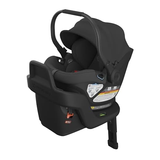UPPAbaby Aria Lightweight Infant Car Seat/Just Under 6 lbs for Easy Portability/Base with Load Leg + Infant Insert Included/Direct Stroller Attachment/Jake (Charcoal/Black Leather)