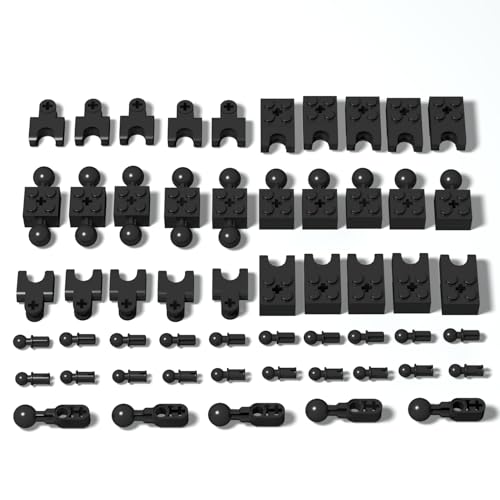 55 Piece Ball Joints Bulk Assortment Pack - Black Joints with 7 Sizes Compatible with Lego Parts