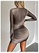Milumia Women's Sheer Mesh Long Sleeve Mini Dress Tie Dye Bodycon Dress Party Club Grey X-Large