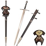 Ranger Strider Aragorn Sword，Aragorn Metal Blade Sword,Medieval Knight Sword with Scabbard and Plaque，About 50'