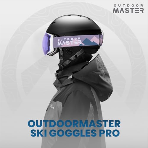 Image of OutdoorMaster Ski Goggles PRO - Frameless, Interchangeable Lens 100% UV400 Protection Snow Goggles for Men & Women (Polarized Violet VLT40%)