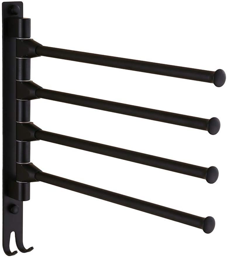 Porte-serviettes mural européen en aluminium avec support mobile pour salle de bain