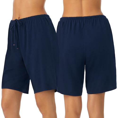 Image of Nautica Womens Sleep Bermuda Shorts - Lightweight, Breathable Pajama Bottoms - Cotton Knit Jersey Sleepwear and Loungewear