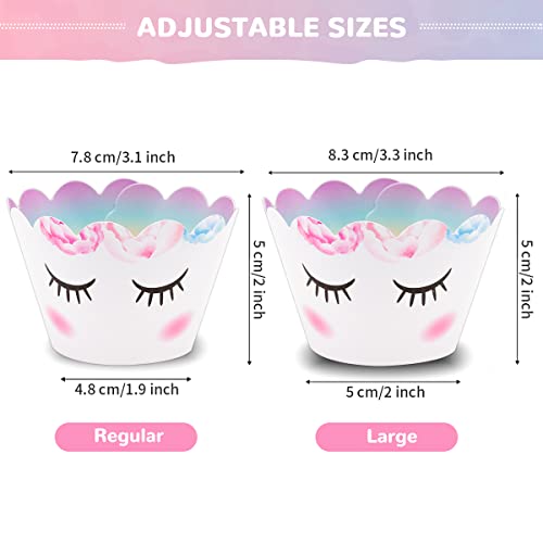 Unicorn Cake Decorations, Double-Sided Unicorn Cupcake Wrappers & Toppers, 3-Tier Cake Stand, Unicorn Cake Topper For Unicorn Themed Parties, 68Pcs #TOP4