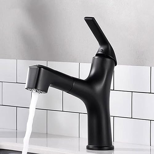 Grifo lavabo extraíble para eliminar manchas y salpicaduras en el baño negro 2