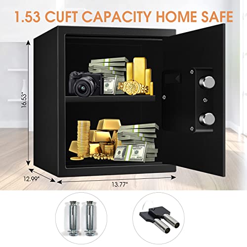 Home Safe Fireproof Waterproof, Fireproof Safe With Programmable Keypad And Removable Shelf, Money Safe For Home Firearm Medicine Documents Valuable(2.0 Cu Ft) #TOP5