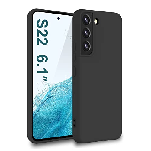 UUBOXS Capa para Samsung Galaxy S22, fina flexível anti-choque de poliuretano termoplástico com proteção melhorada compatível com Samsung Galaxy S22 5G de 6,1 polegadas, cor preta
