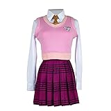 Zhongkaihua Anime Akamatsu Kaede Cosplay JK Uniforme escolar Disfraz de mujer Akamatsu Kaede Enfermera Maid Traje de vestir rosa Conjunto completo para juego de roles, Halloween, cómic