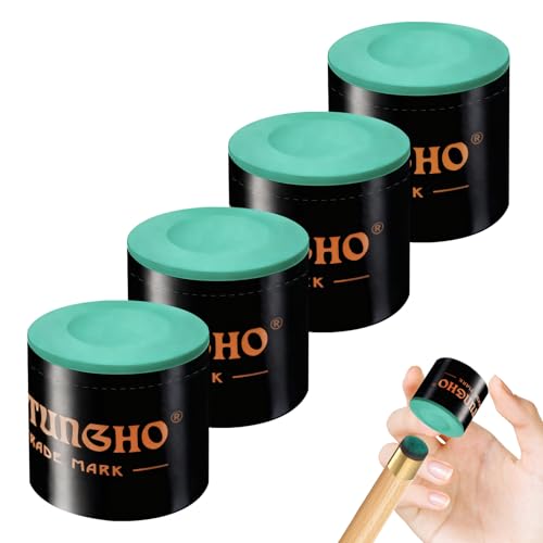 Meunhy 4PCS Snooker Chalk for Snooker Cues,Green Pool Cue Chalk for Pool Cue Tips,No-Slip Dry Chalks for Tips,Essential Billiard Table Accessories for Players & Billiards