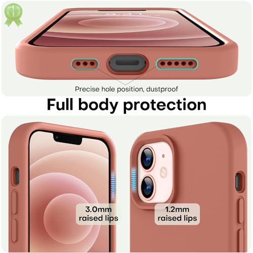 Image of LOVE 3000 Designed for iPhone 12 Case /iPhone 12 Pro Case, Premium Silicone with [Soft Anti-Scratch Microfiber Lining] Shockproof Protective Phone Case for Men Women Girls 6.1 inch, Caramel