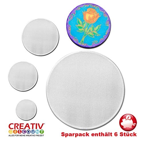 CREATIV DISCOUNT® NEU Sparpack Fensterbild, weiß,10 cm Rund, 6 Stück