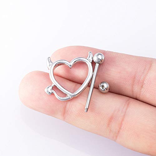 Breast Rings Sexy Punk Body Jewelry Barbell Women Heart Stainless Steel Nipple Piercing(Multicolor) #TOP3