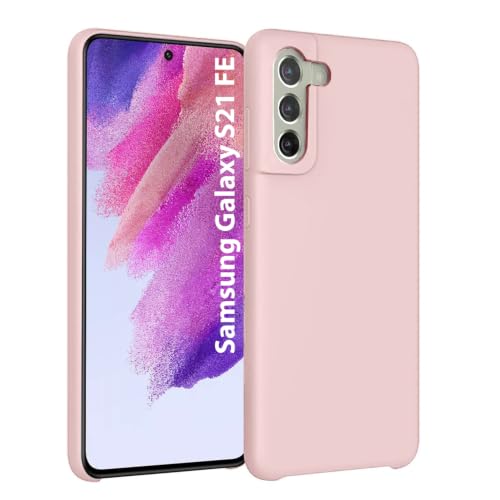 Image of LIRAMARK Liquid Silicone Soft Back Cover Case for Samsung Galaxy S21 FE 5G (Pink)