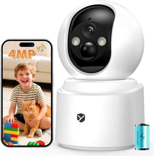 YesiLens Pet Camera, Indoor Camera Wireless, 2.5K 4MP Home Monitor for Dog Kids Elderly Cat, 355° Pan Tilt, Color Night Vision, 2.4/5GHz WiFi, Motion Alerts, 2-Way Audio