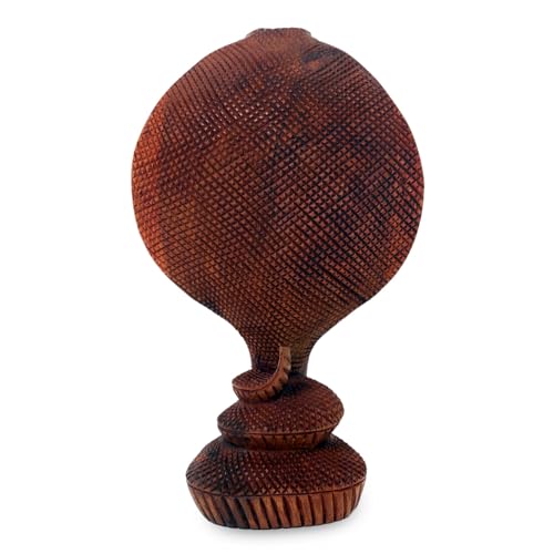 Estatua serpiente cobra de madera tallada 9.75 in miniatura 3