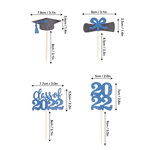 Toppers de cupcake de formatura papel de aplicação ampla bambu 2022 topo de cupcake de formatura par