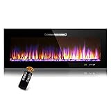 BEYOND BREEZE Electric Fireplace 36 Inches Recessed and Wall Mounted, Low Noise, Remote Control with...