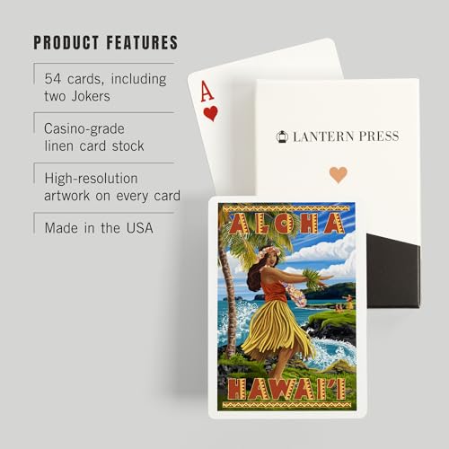 Baraja de 52 cartas de póker Lantern Press Hula on Coast miniatura 3