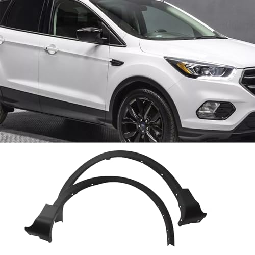 skkyoro 1 par de guardabarros para Ford Escape 2013-2017, moldura de arco de pozo de rueda, color negro, delantero izquierdo y delantero derecho (con sistema de estacionamiento)
