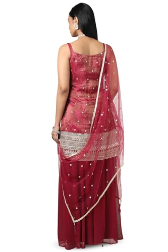 Image of Soch Womens Tissue Embroidered Suit Set With Sequins