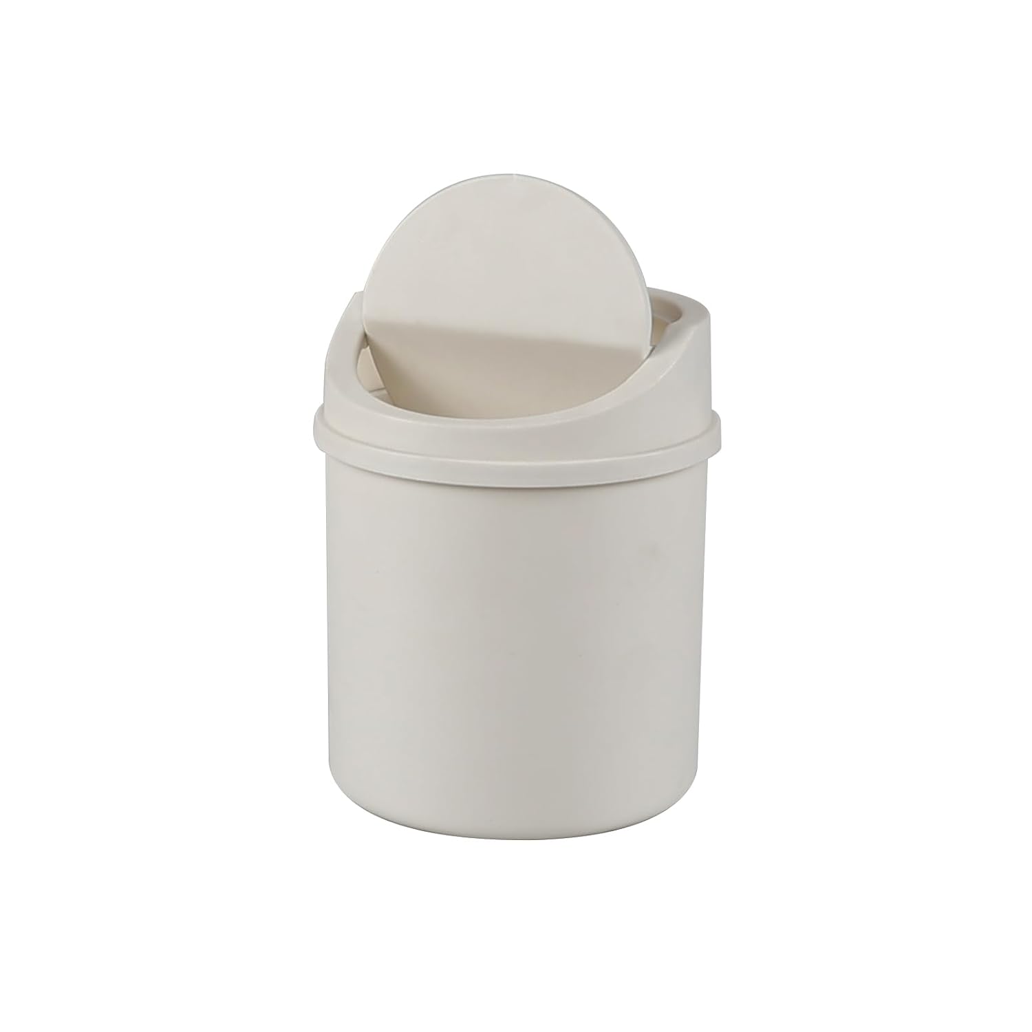 0.5 Gallon Plastic Mini Desktop Trash Can, Tiny Waste Bin, White