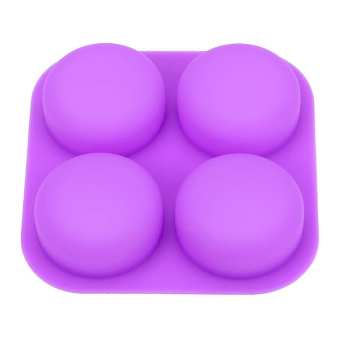 Forma de Silicone Redonda para Sabonetes, 4 Cavidades, 16,5x16,5x...