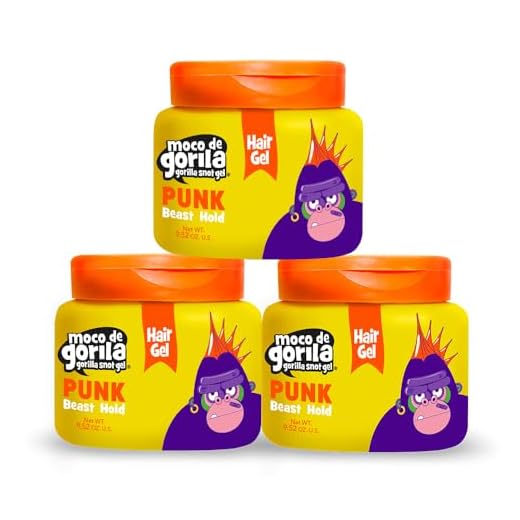 Moco de Gorila Punk, Hair Styling Gel, Gives your Hairstyle a Long-Lasting Effect, Reactivate with Water, High Fixation, 3-Pack of 9.52 Oz Each, 3 Jars