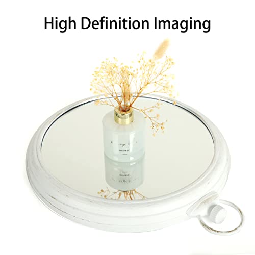 HOWJOY White Round Wall Mirror Farmhouse Circle Mirror for Wall Decor, Entryways, Washrooms, Living Rooms, Bedroom and Bathroom (16 inch) - Image 3