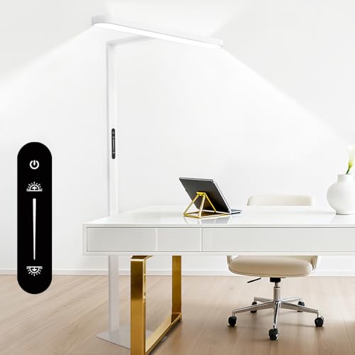 ORITHAM 60 W LED Floor Lamp, 73" Tall White Standing Lamps for Living Room, 4300 Lumen Dimmable Floor Reading Lamp, Full Spectrum Eye-Care Light Perfect for Living, Office & Study, 4000K,Ra97